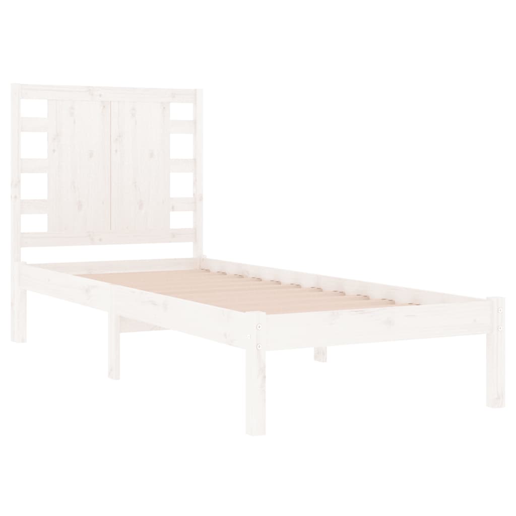 Bed Frame without Mattress White 90x190 cm Single Solid Wood