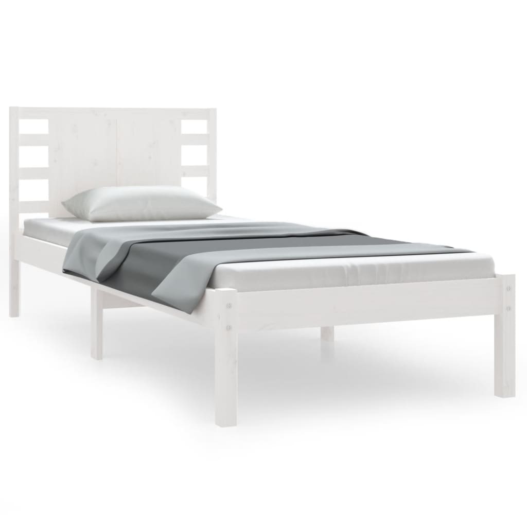 Bed Frame without Mattress White 90x200 cm Solid Wood Pine