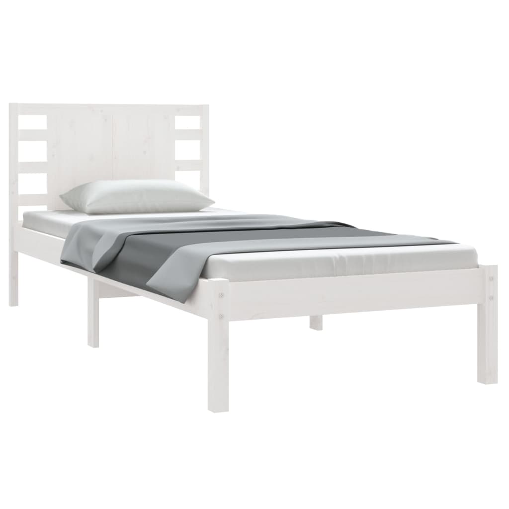 Bed Frame without Mattress White 90x200 cm Solid Wood Pine