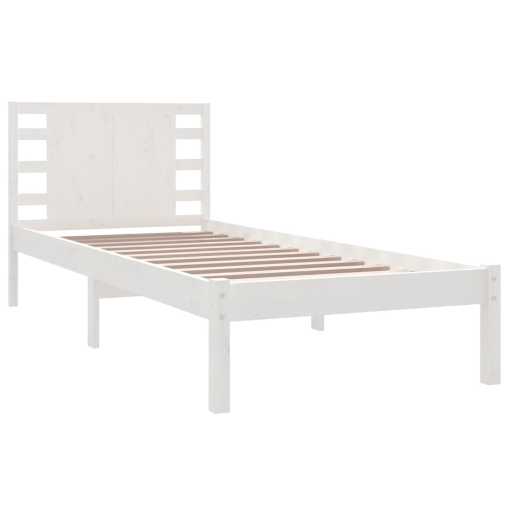 Bed Frame without Mattress White 90x200 cm Solid Wood Pine