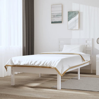 Bed Frame without Mattress White 90x200 cm Solid Wood Pine