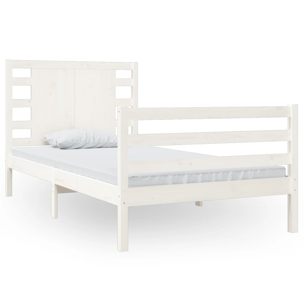 Bed Frame without Mattress White 90x200 cm Solid Wood Pine