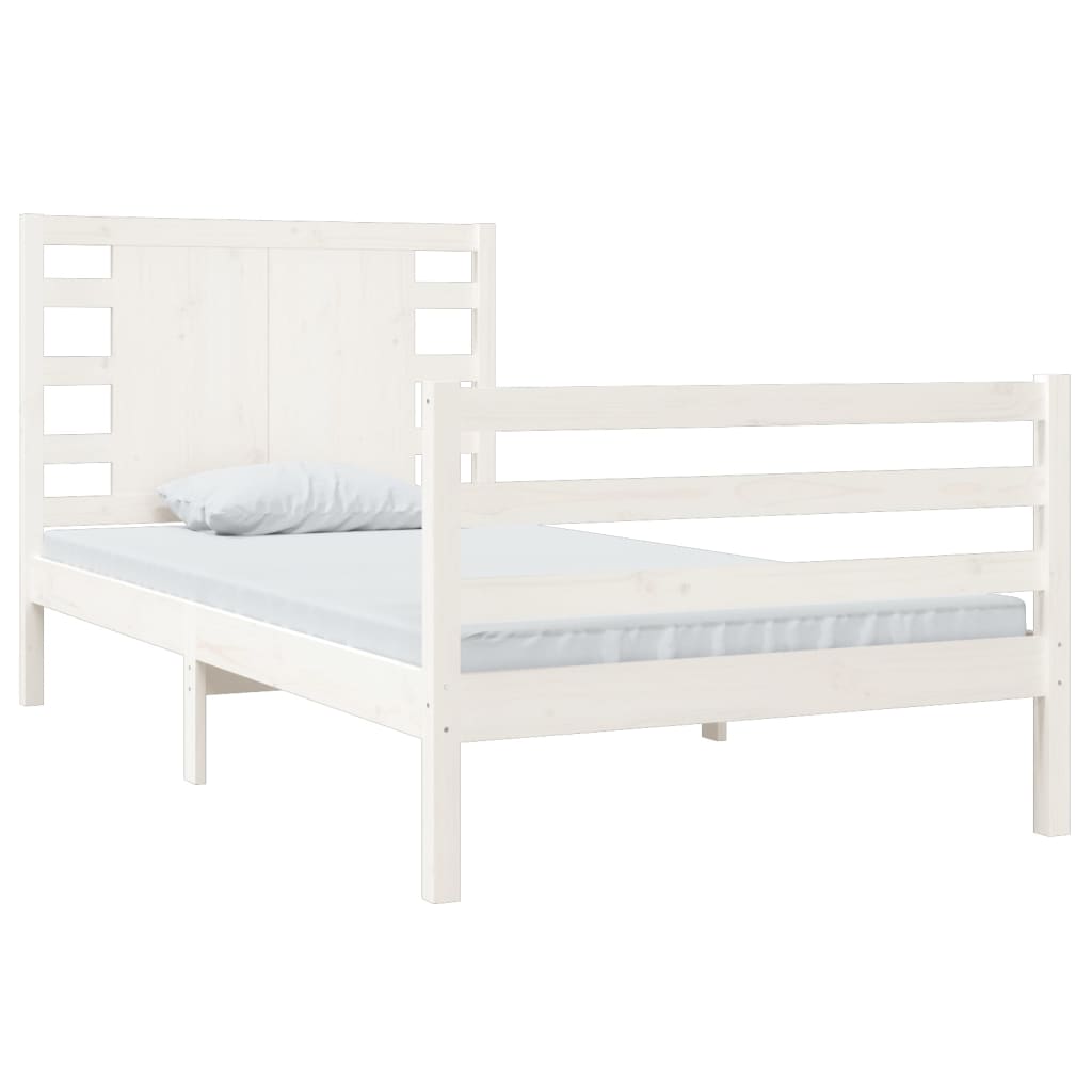 Bed Frame without Mattress White 90x200 cm Solid Wood Pine