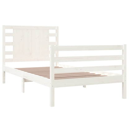 Bed Frame without Mattress White 90x200 cm Solid Wood Pine