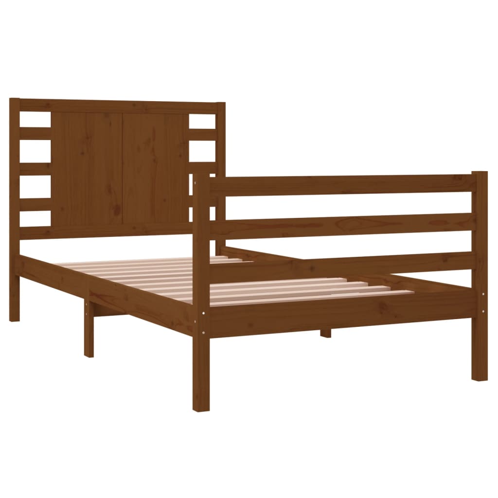 Bed Frame Honey Brown Solid Wood Pine 90x200 cm