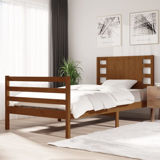 Bed Frame Honey Brown Solid Wood Pine 90x200 cm