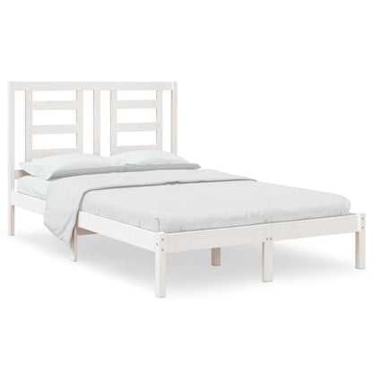 Bed Frame White Solid Wood Pine 120x200 cm