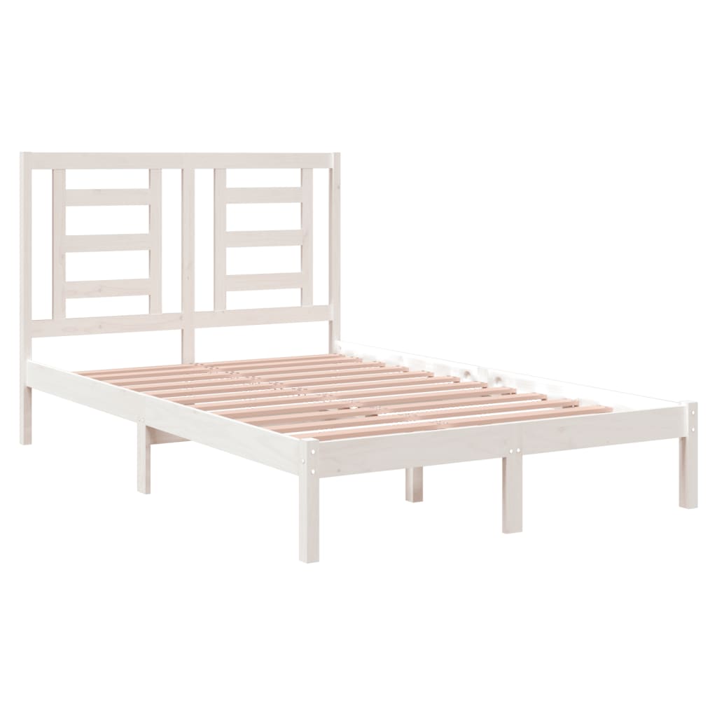 Bed Frame White Solid Wood Pine 120x200 cm