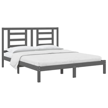 Bed Frame without Mattress Grey 160x200 cm Solid Wood Pine