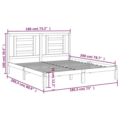 Bed Frame Solid Wood 180x200 cm Super King Size