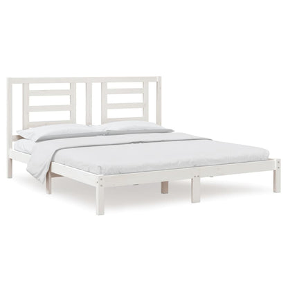 Bed Frame without Mattress White 180x200 cm Super King Solid Wood