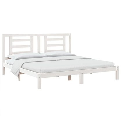 Bed Frame without Mattress White 180x200 cm Super King Solid Wood