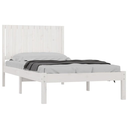 Bed Frame White Solid Wood Pine 100x200 cm