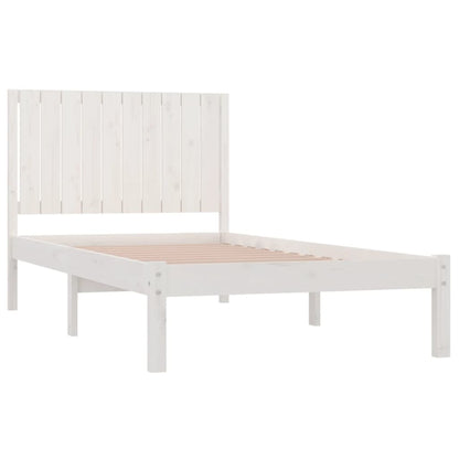 Bed Frame White Solid Wood Pine 100x200 cm