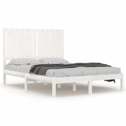 Bed Frame White Solid Wood Pine 120x200 cm