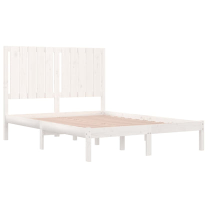 Bed Frame White Solid Wood Pine 120x200 cm