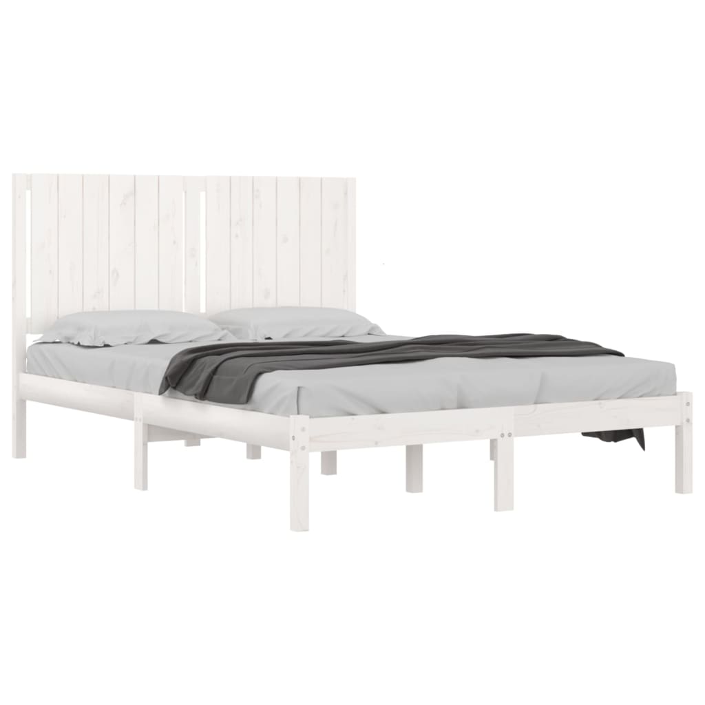 Bed Frame without Mattress White 140x200 cm Solid Wood Pine