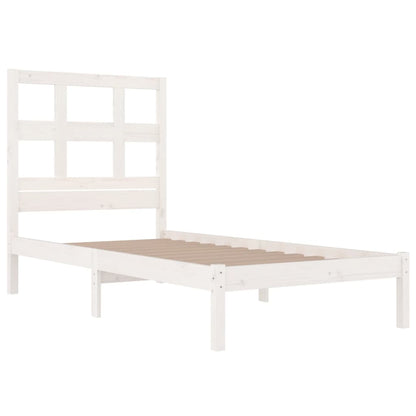 Bed Frame White Solid Wood Pine 75x190 cm Small Single