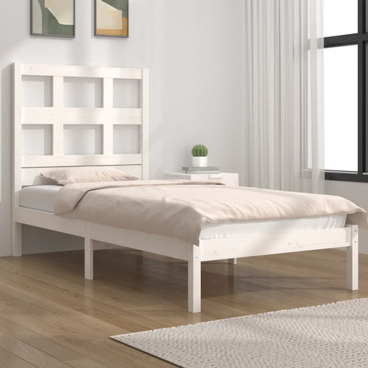 Bed Frame without Mattress White 90x190 cm Single Solid Wood Pine