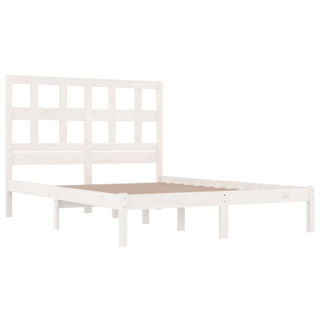 Bed Frame without Mattress White 180x200 cm Super King Solid Wood Pine