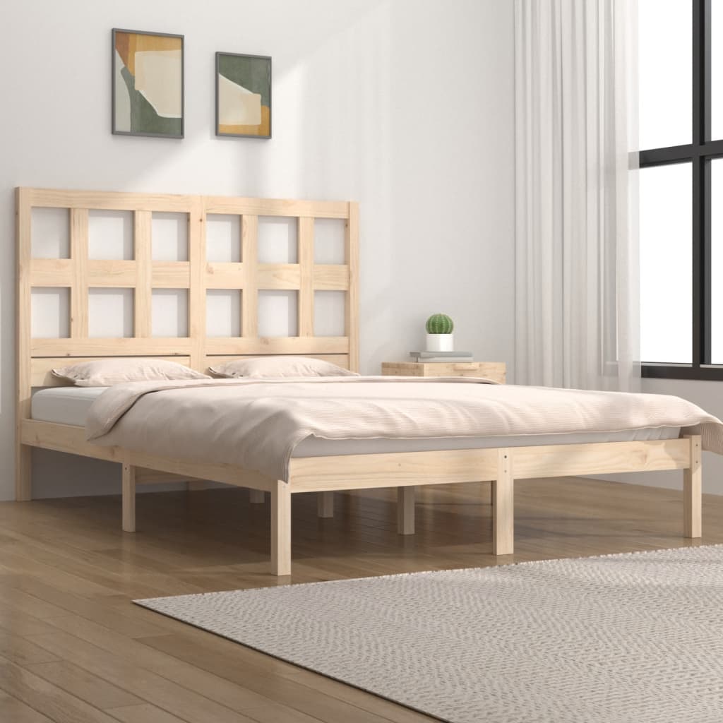 Bed Frame Solid Wood Pine 200x200 cm