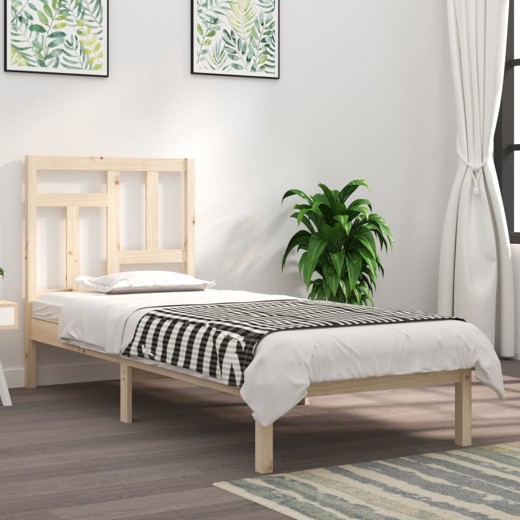 Bed Frame Solid Wood Pine 90x200 cm