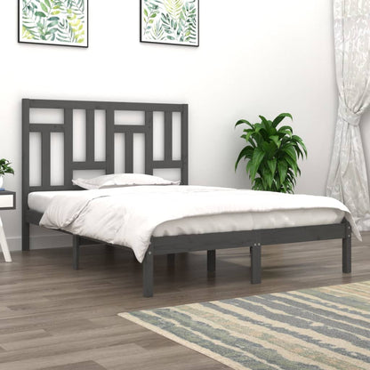 Bed Frame without Mattress Grey 200x200 cm Solid Wood Pine