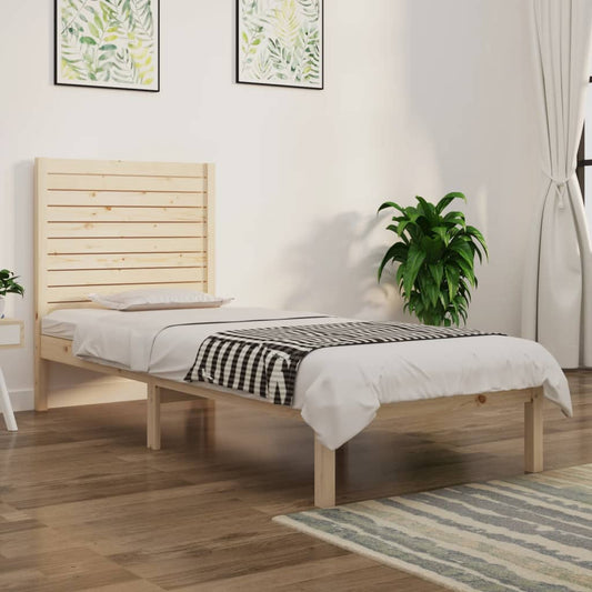 Bed Frame Solid Wood 75x190 cm Small Single