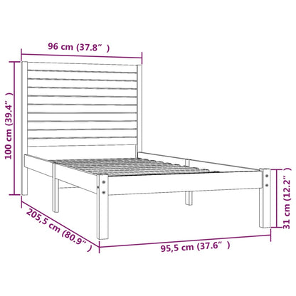 Bed Frame Solid Wood 90x200 cm