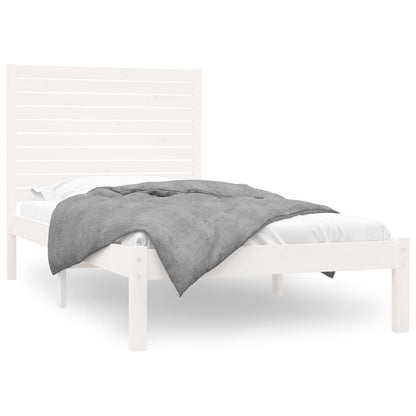 Bed Frame White Solid Wood 100x200 cm