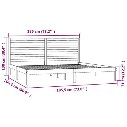 Bed Frame Solid Wood 180x200 cm Super King Size