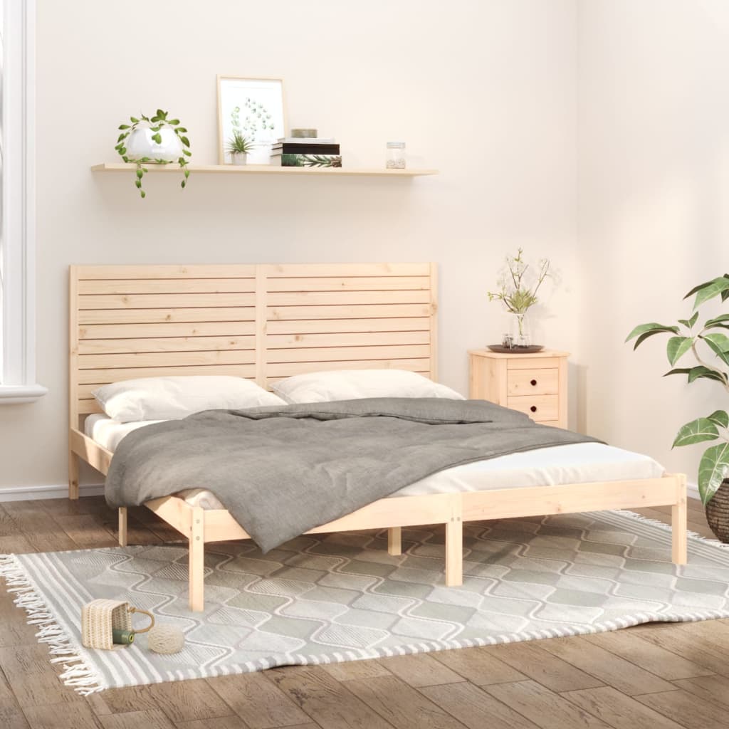 Bed Frame Solid Wood 180x200 cm Super King Size