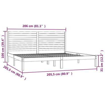 Bed Frame without Mattress 200x200 cm Solid Wood