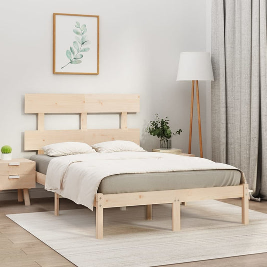 Bed Frame without Mattress 135x190 cm Double Solid Wood