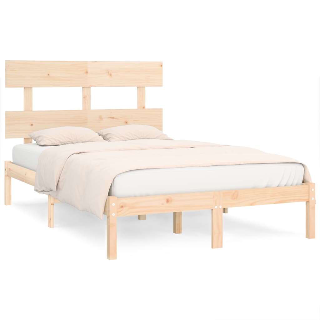 Bed Frame without Mattress 140x190 cm Solid Wood