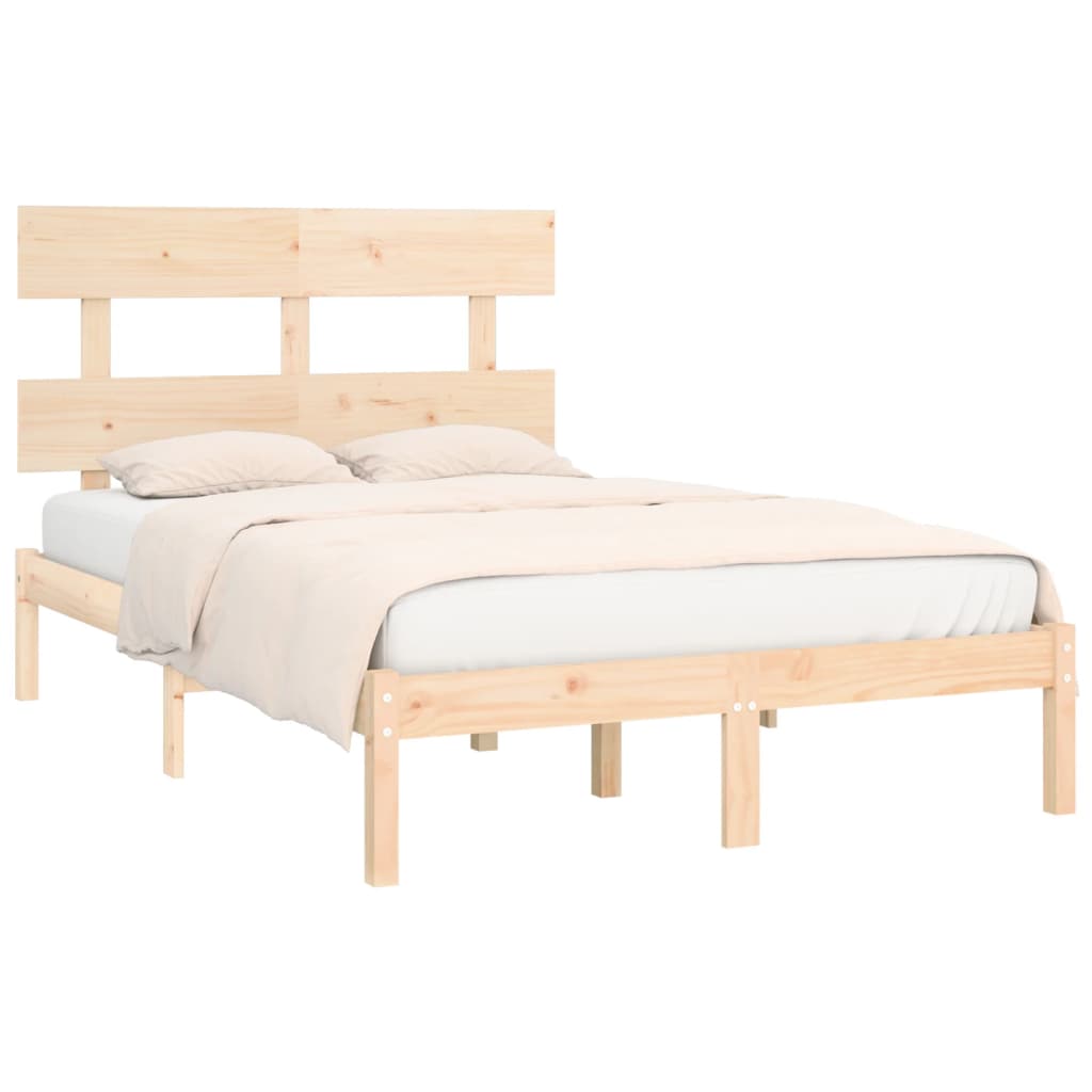 Bed Frame without Mattress 140x190 cm Solid Wood