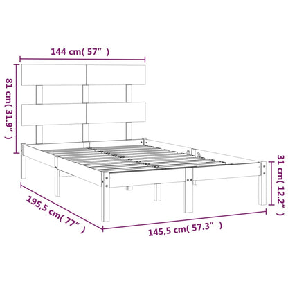 Bed Frame without Mattress 140x190 cm Solid Wood