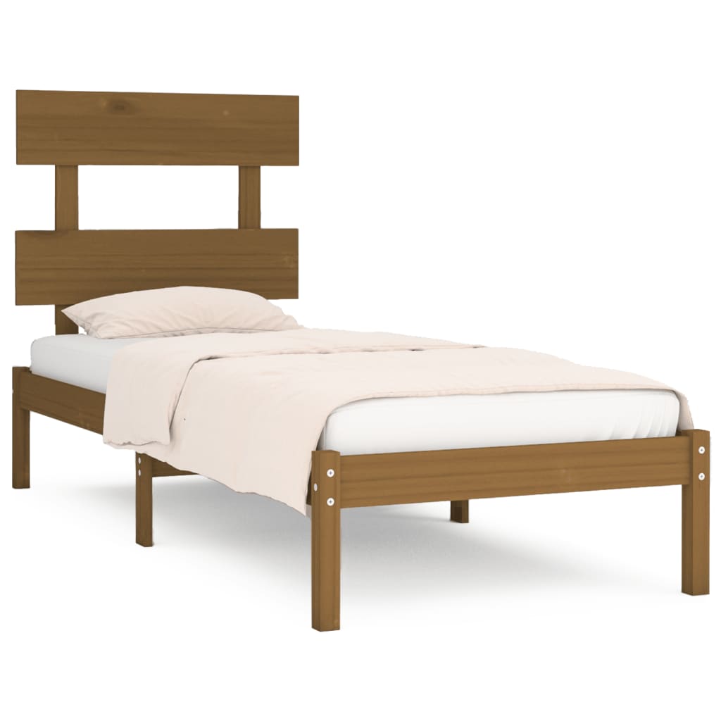 Bed Frame Honey Brown Solid Wood 100x200 cm