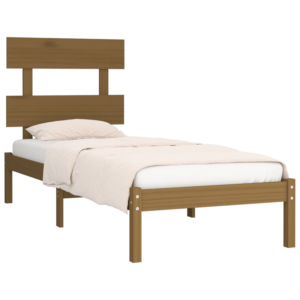 Bed Frame Honey Brown Solid Wood 100x200 cm