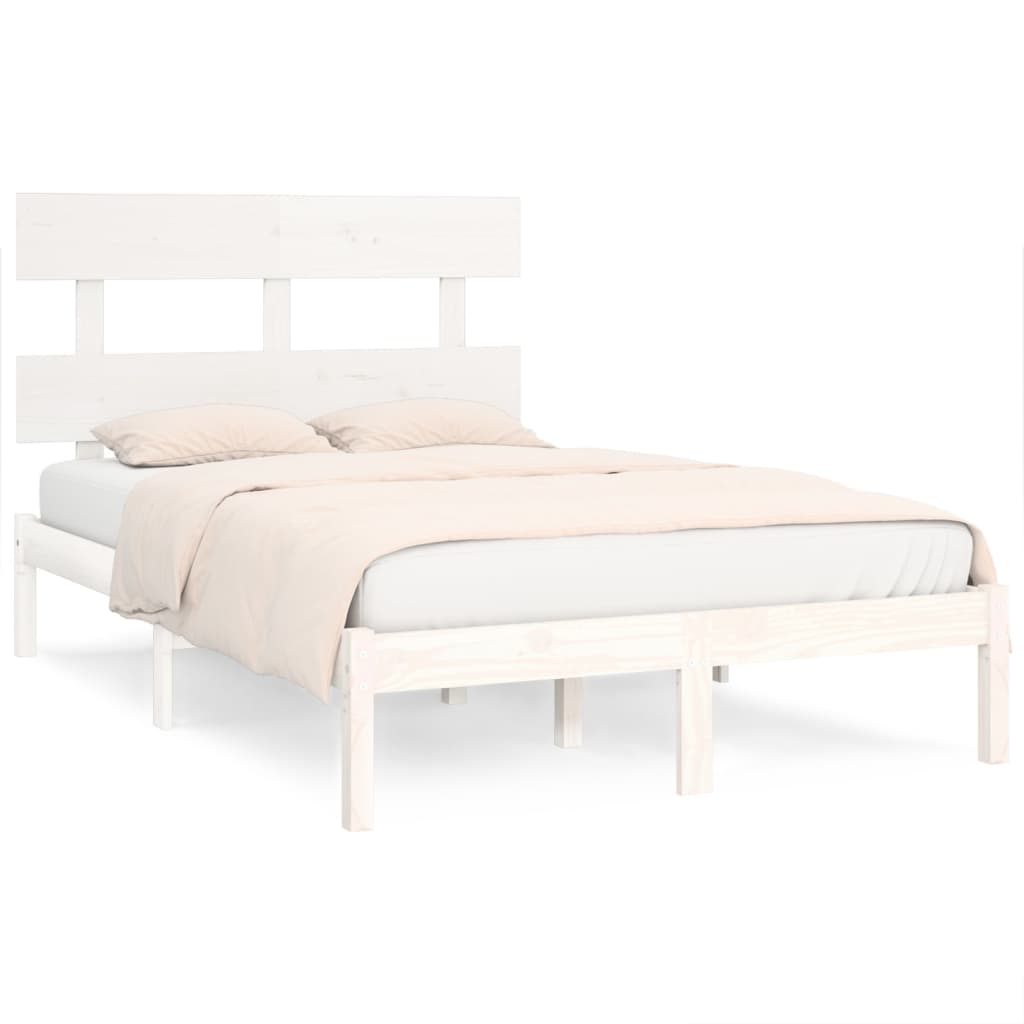 Bed Frame without Mattress White 120x200 cm Solid Wood