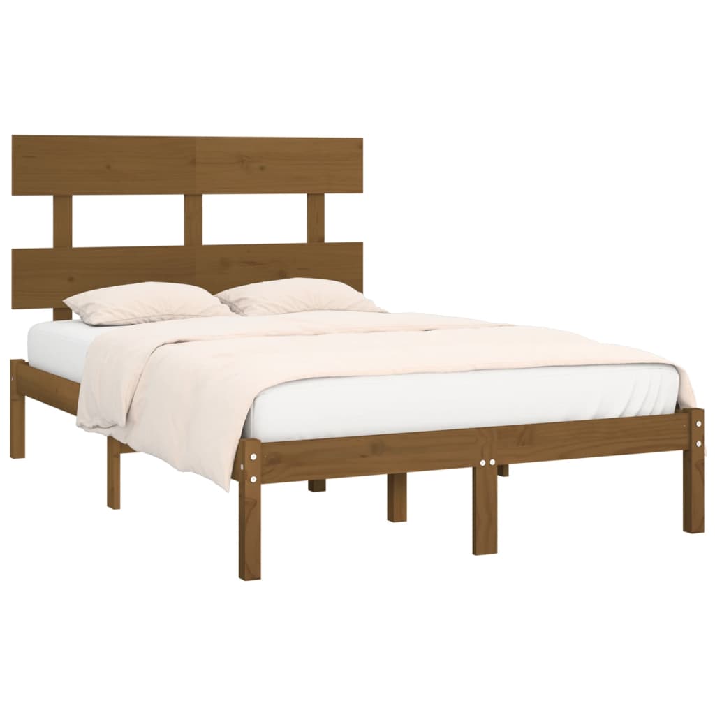 Bed Frame Honey Brown Solid Wood 120x200 cm