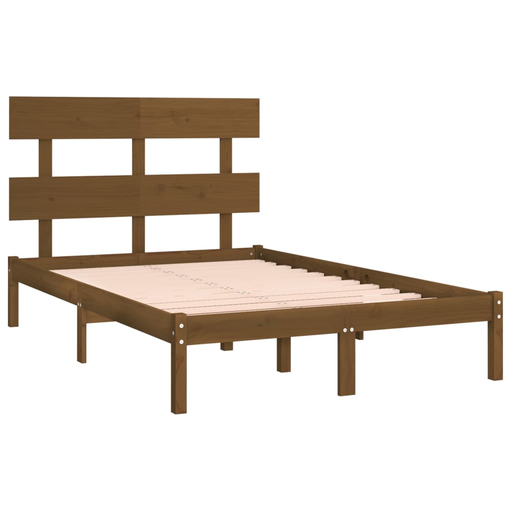 Bed Frame Honey Brown Solid Wood 120x200 cm