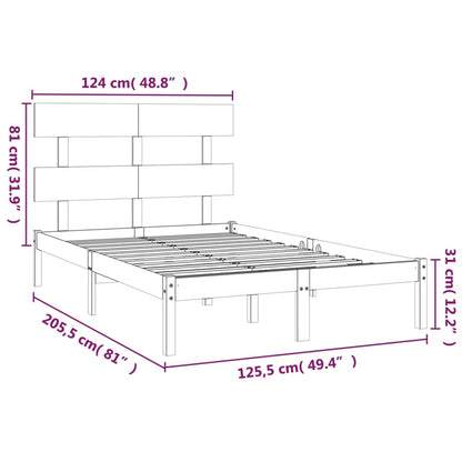 Bed Frame Honey Brown Solid Wood 120x200 cm