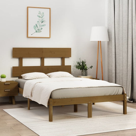 Bed Frame Honey Brown Solid Wood 120x200 cm