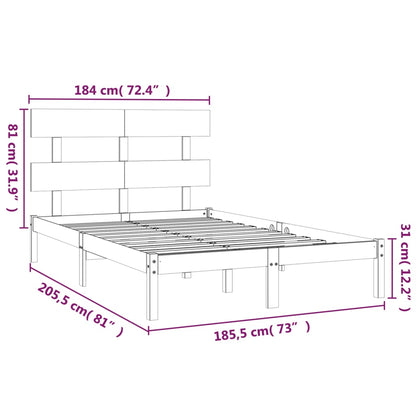 Bed Frame Solid Wood 180x200 cm Super King Size