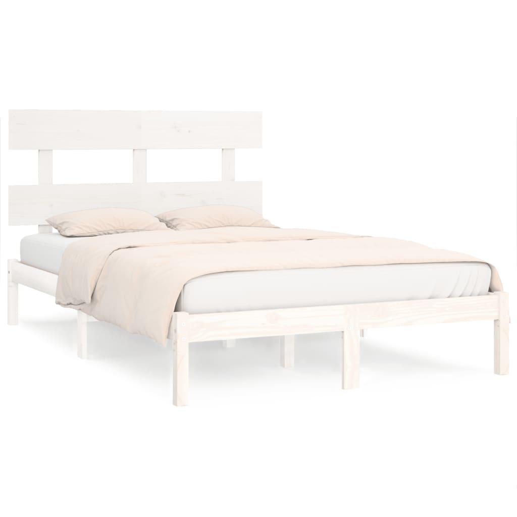 Bed Frame White Solid Wood 180x200 cm Super King Size