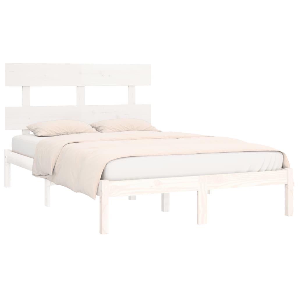 Bed Frame White Solid Wood 180x200 cm Super King Size