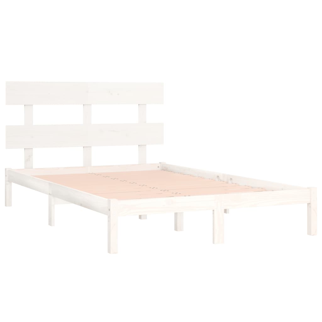 Bed Frame White Solid Wood 180x200 cm Super King Size