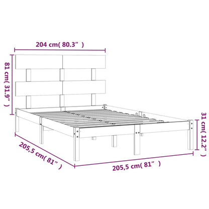 Bed Frame Solid Wood 200x200 cm