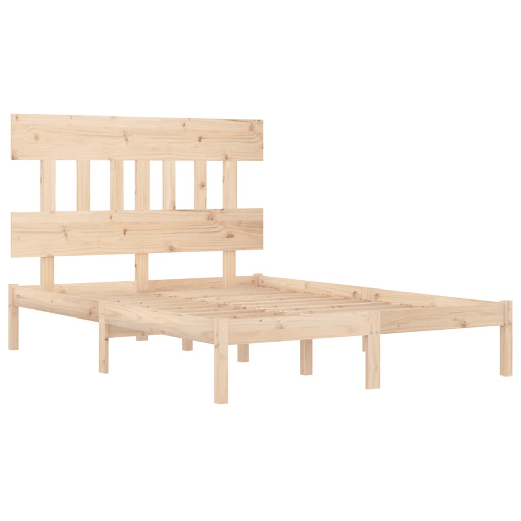 Bed Frame without Mattress 140x190 cm Solid Wood